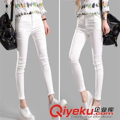 2015夏季新款韓版小腳褲：彈力顯瘦，雙排扣設(shè)計(jì)引領(lǐng)時尚潮流